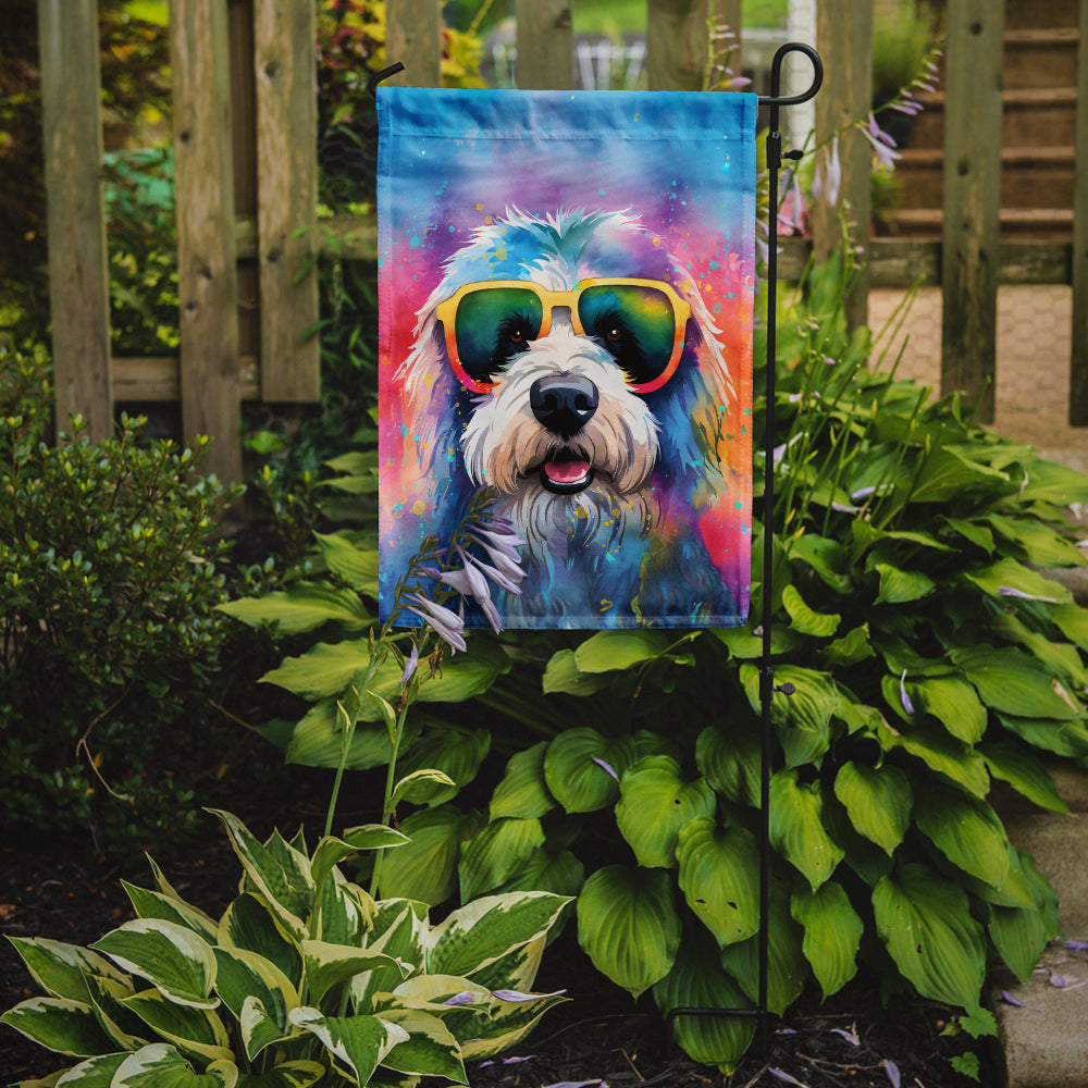 Glamorous Pups : Old English Sheepdog Hippie Dawg Garden Flag
