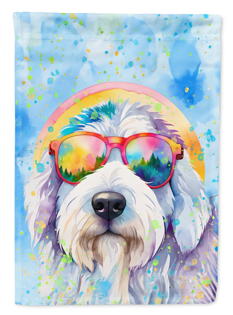 Glamorous Pups : Old English Sheepdog Hippie Dawg House Flag