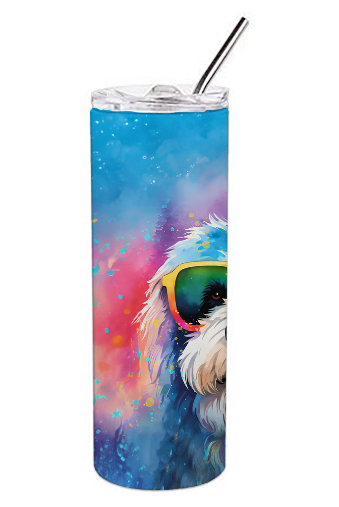 Glamorous Pups : Old English Sheepdog Hippie Dawg Stainless Steel Skinny Tumbler