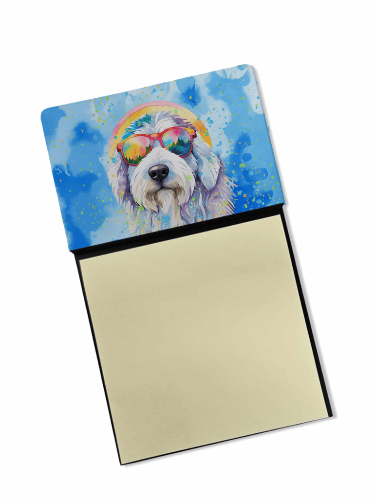 Glamorous Pups : Old English Sheepdog Hippie Dawg Sticky Note Holder