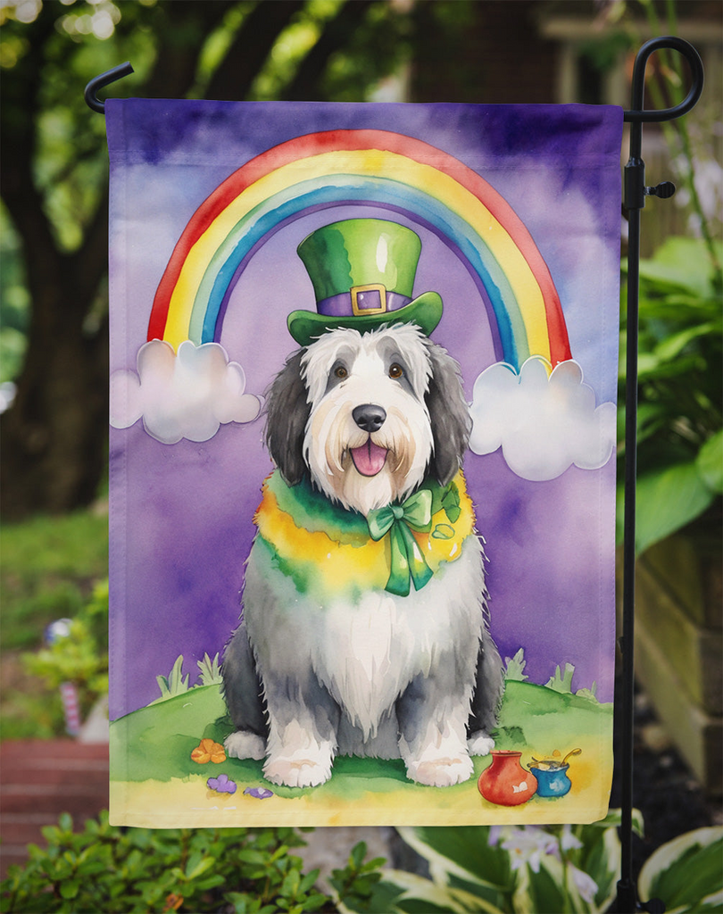 Glamorous Pups : Old English Sheepdog St Patrick's Day Garden Flag