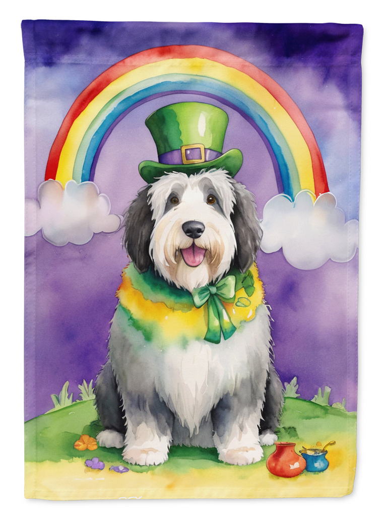 Glamorous Pups : Old English Sheepdog St Patrick's Day Garden Flag