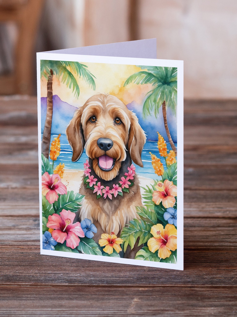 Glamorous Pups : Otterhound Luau Greeting Cards Pack of 8