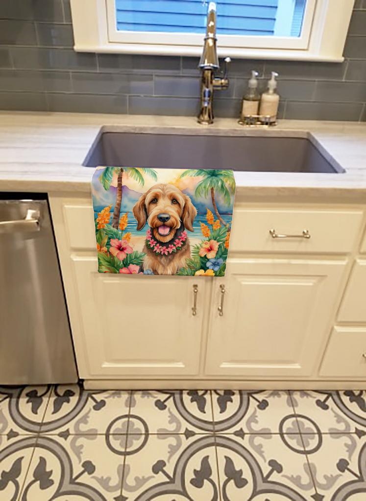 Glamorous Pups : Otterhound Luau Kitchen Towel