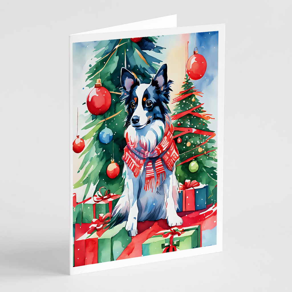 Glamorous Pups : Papillon Christmas Greeting Cards Pack of 8