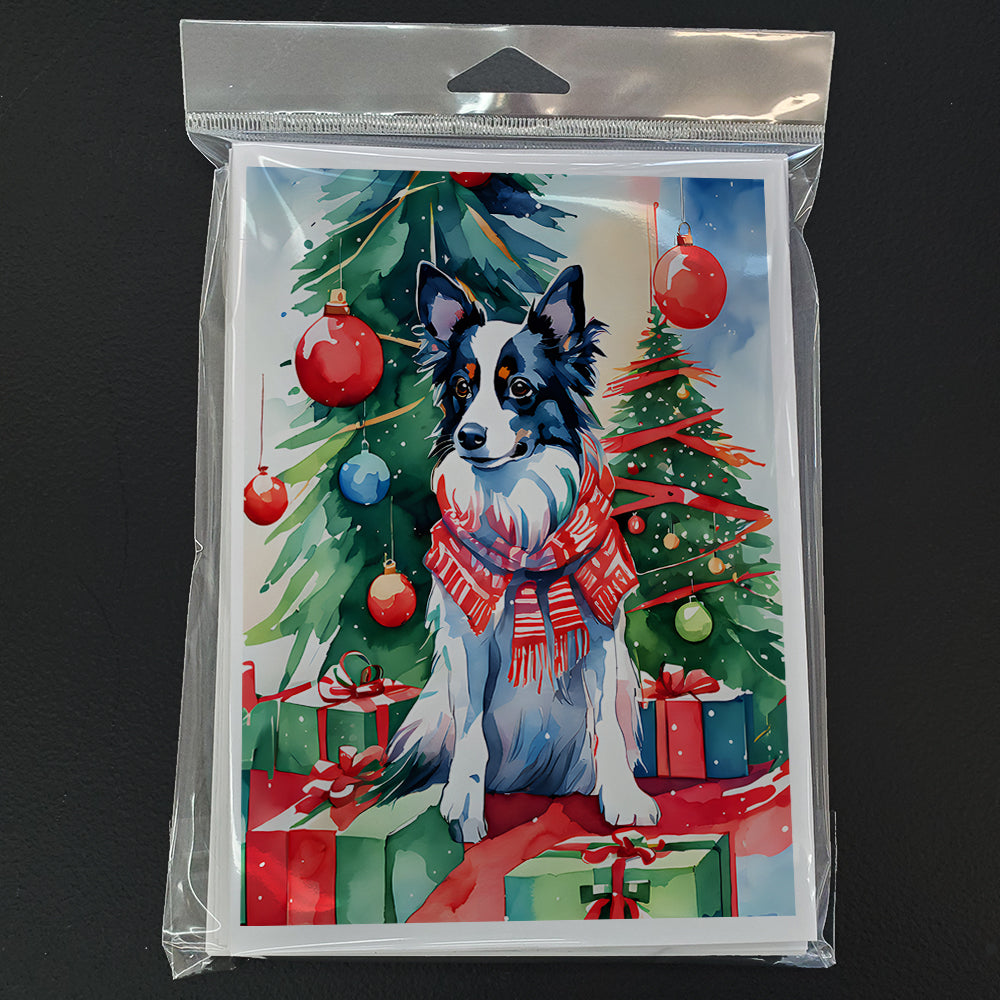 Glamorous Pups : Papillon Christmas Greeting Cards Pack of 8