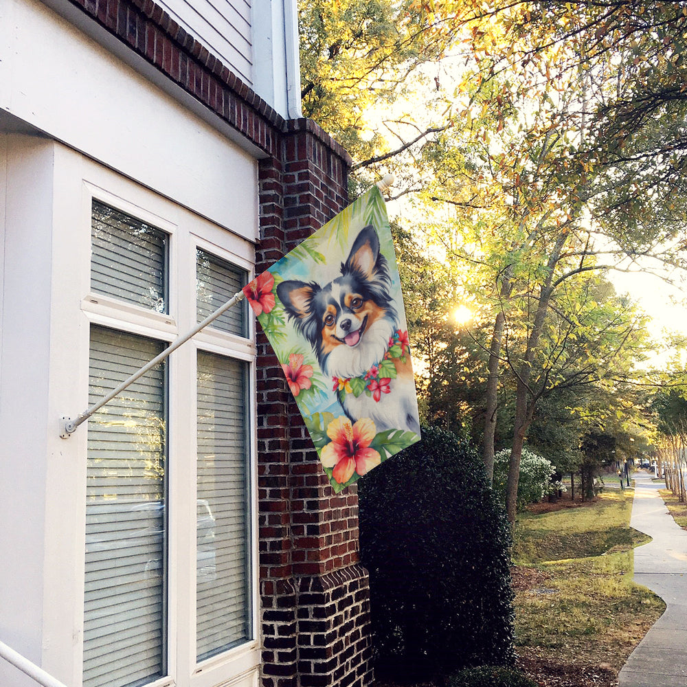 Glamorous Pups : Papillon Luau House Flag