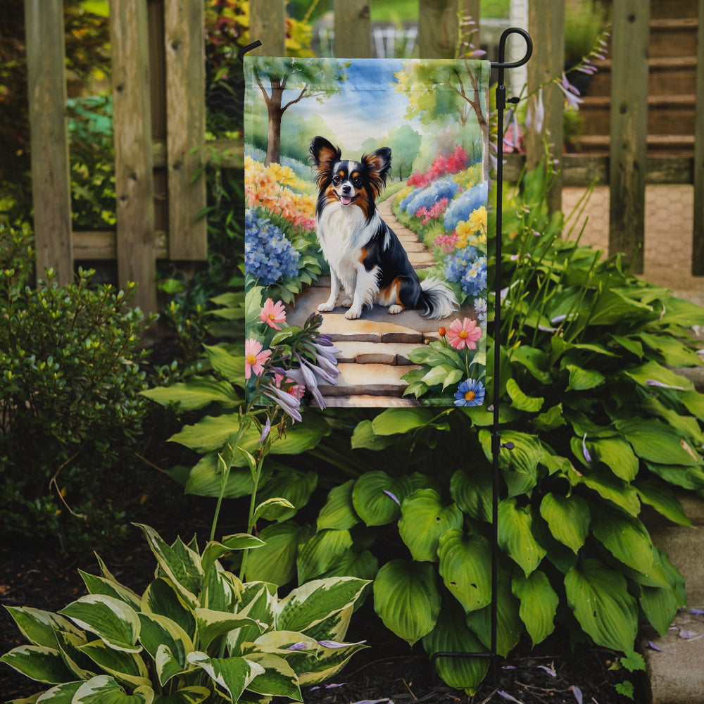 Glamorous Pups : Papillon Spring Path Garden Flag