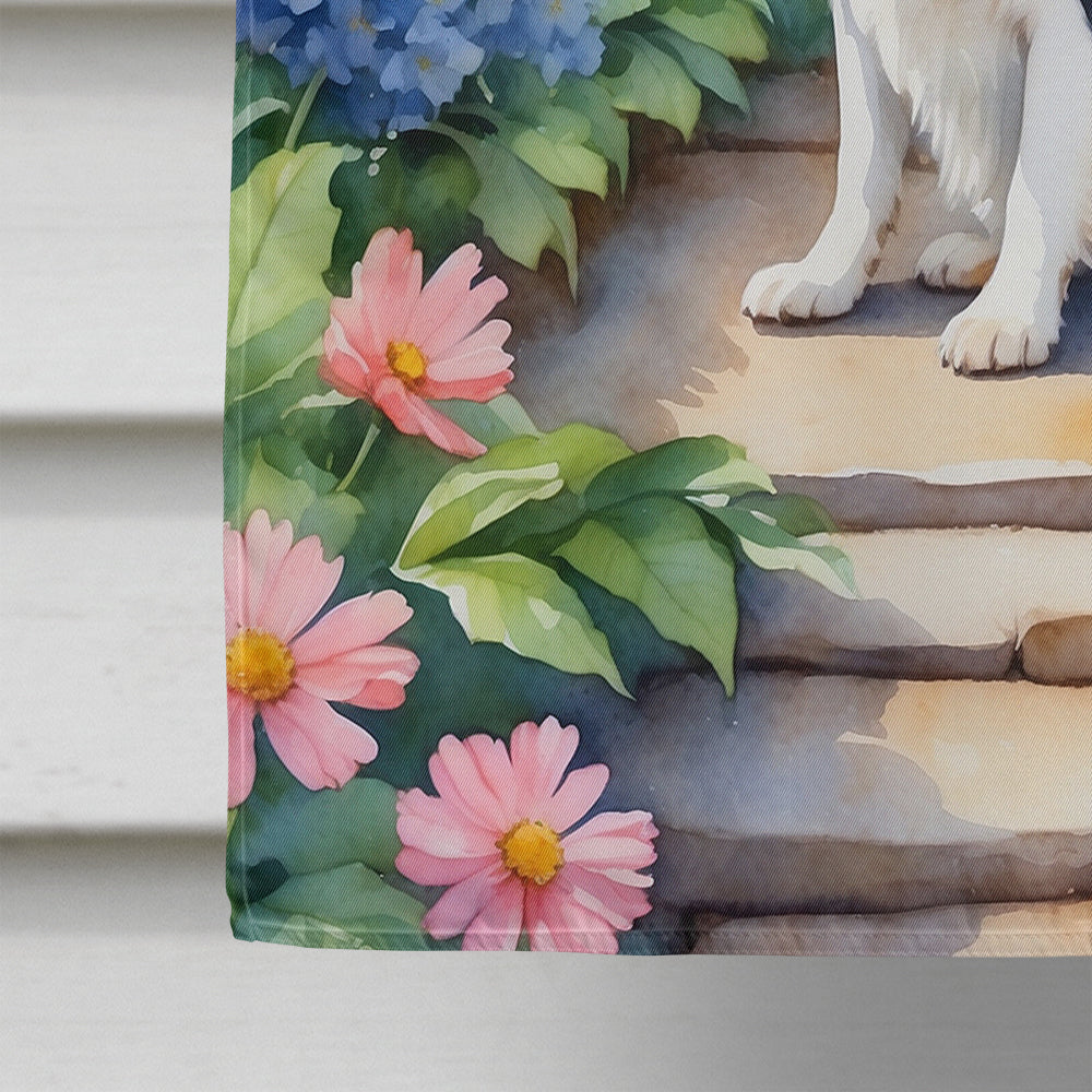 Glamorous Pups : Papillon Spring Path House Flag
