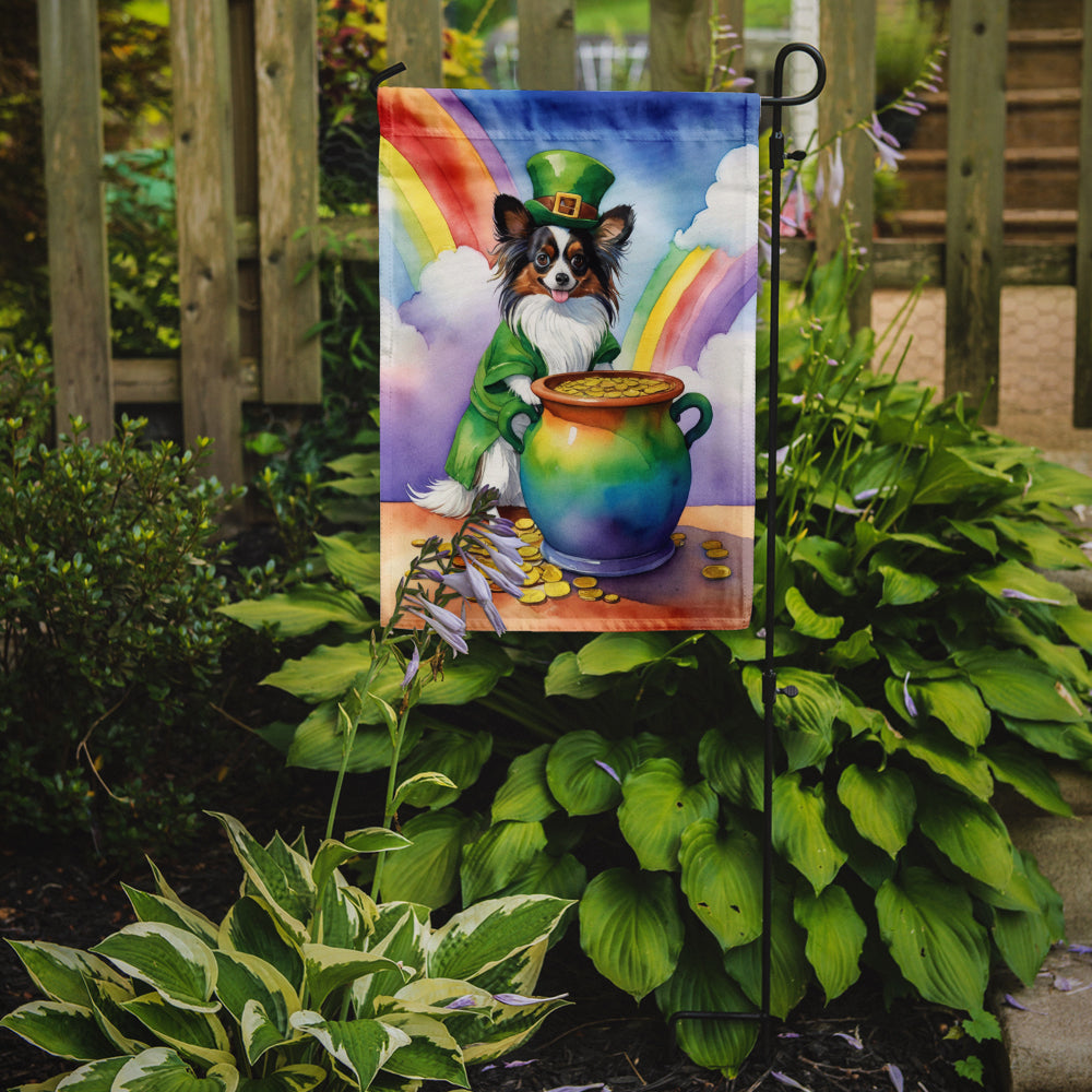 Glamorous Pups : Papillon St Patrick's Day Garden Flag