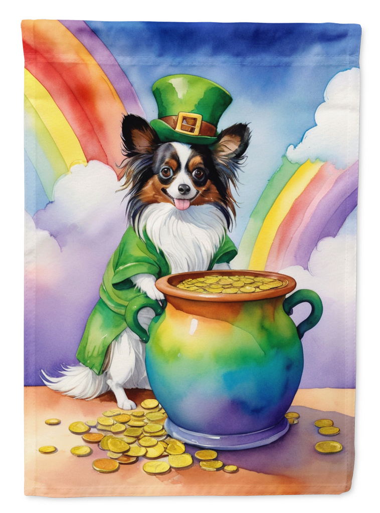 Glamorous Pups : Papillon St Patrick's Day Garden Flag