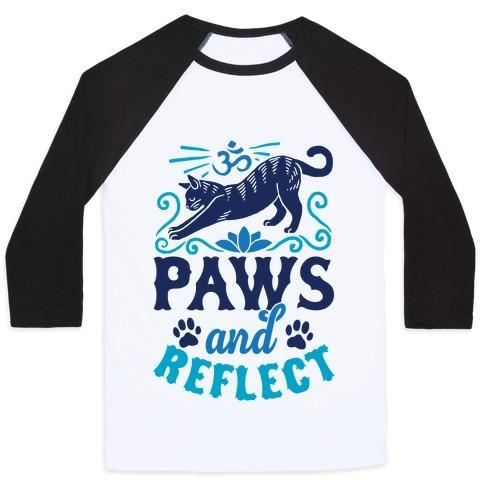 Glamorous Pups : PAWS AND REFLECT (CAT) UNISEX CLASSIC BASEBALL TEE