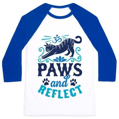 Glamorous Pups : PAWS AND REFLECT (CAT) UNISEX CLASSIC BASEBALL TEE