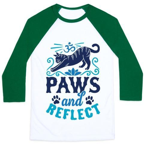 Glamorous Pups : PAWS AND REFLECT (CAT) UNISEX CLASSIC BASEBALL TEE