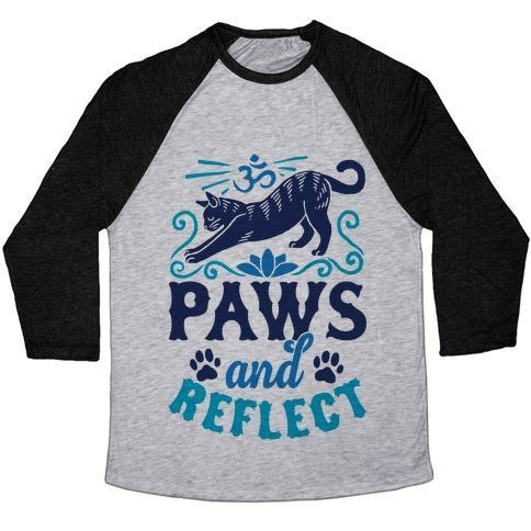 Glamorous Pups : PAWS AND REFLECT (CAT) UNISEX TRI-BLEND BASEBALL TEE