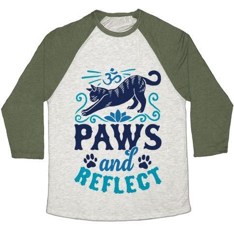 Glamorous Pups : PAWS AND REFLECT (CAT) UNISEX TRI-BLEND BASEBALL TEE