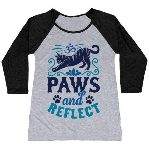 Glamorous Pups : PAWS AND REFLECT (CAT) WOMEN'S TRI-BLEND BASEBALL TEE