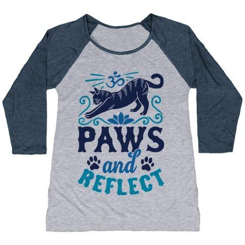 Glamorous Pups : PAWS AND REFLECT (CAT) WOMEN'S TRI-BLEND BASEBALL TEE