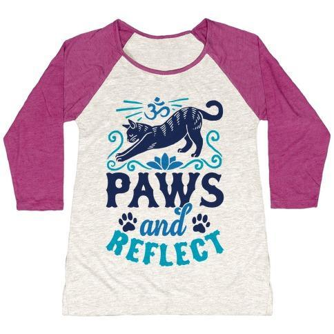 Glamorous Pups : PAWS AND REFLECT (CAT) WOMEN'S TRI-BLEND BASEBALL TEE