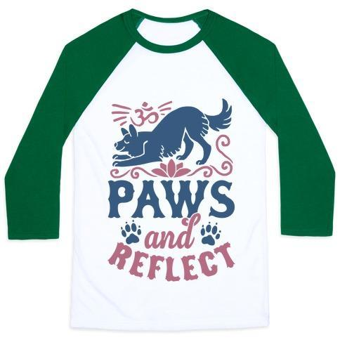Glamorous Pups : PAWS AND REFLECT (DOG) UNISEX CLASSIC BASEBALL TEE