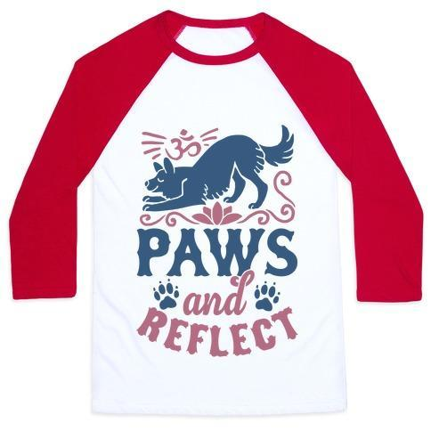 Glamorous Pups : PAWS AND REFLECT (DOG) UNISEX CLASSIC BASEBALL TEE