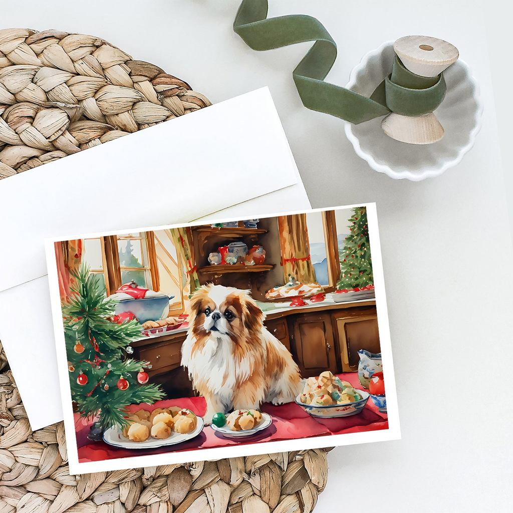 Glamorous Pups : Pekingese Christmas Cookies Greeting Cards Pack of 8