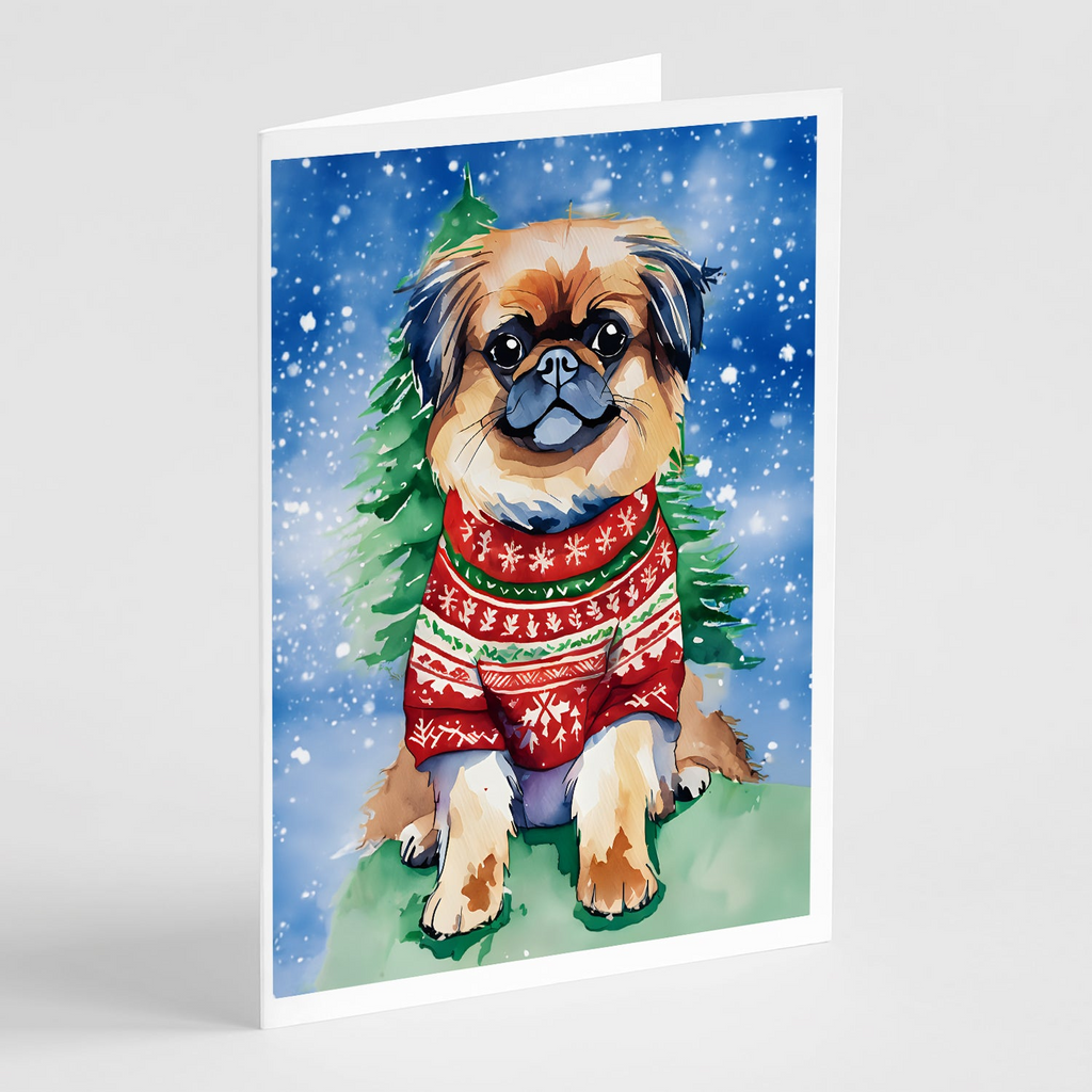 Glamorous Pups : Pekingese Christmas Greeting Cards Pack of 8