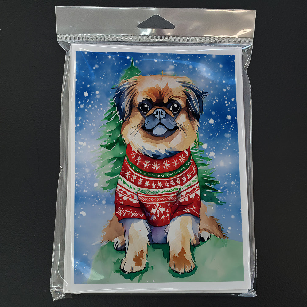 Glamorous Pups : Pekingese Christmas Greeting Cards Pack of 8