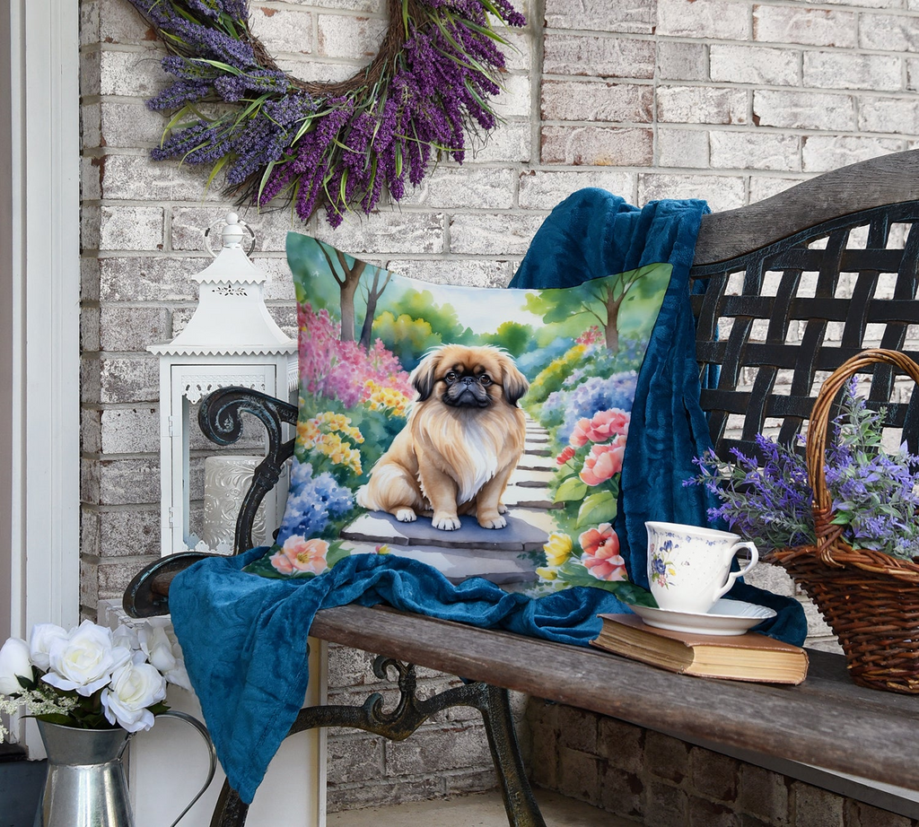 Glamorous Pups : Pekingese Spring Path Throw Pillow