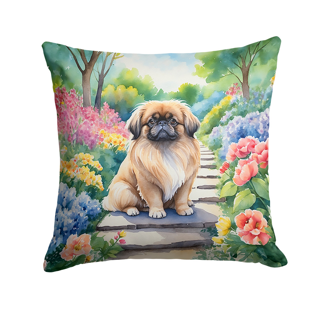 Glamorous Pups : Pekingese Spring Path Throw Pillow