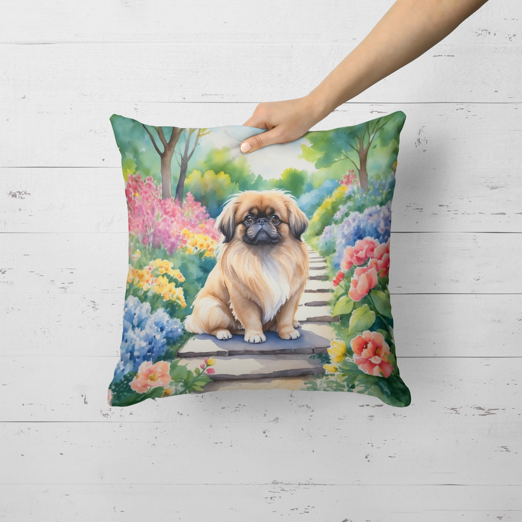 Glamorous Pups : Pekingese Spring Path Throw Pillow