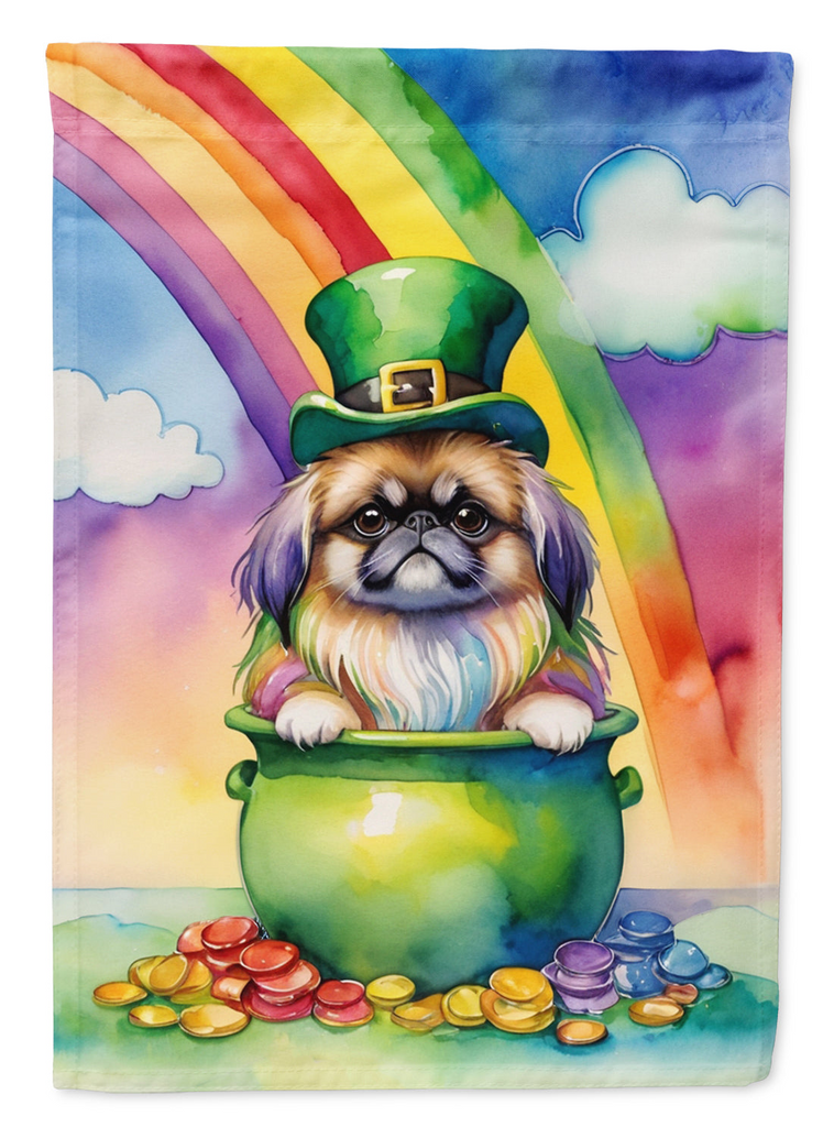 Glamorous Pups : Pekingese St Patrick's Day Garden Flag