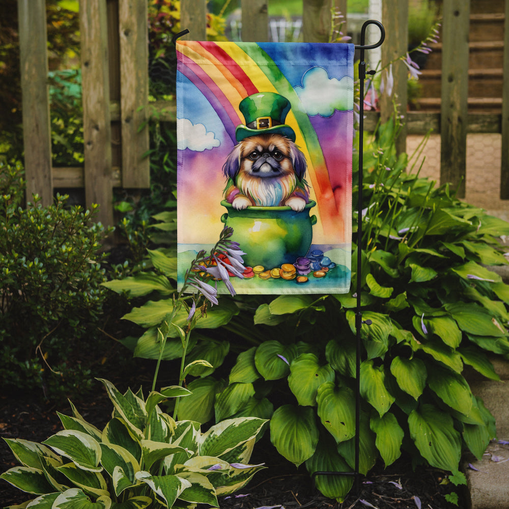 Glamorous Pups : Pekingese St Patrick's Day Garden Flag