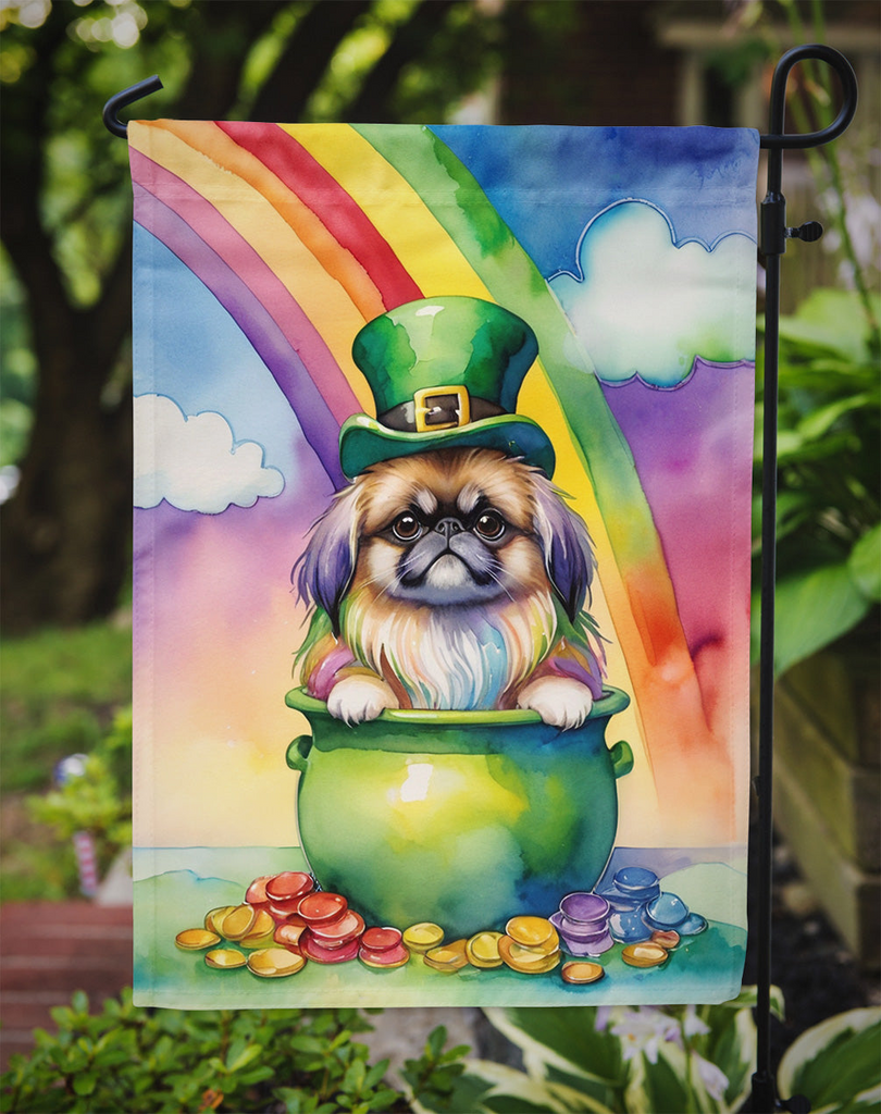 Glamorous Pups : Pekingese St Patrick's Day Garden Flag