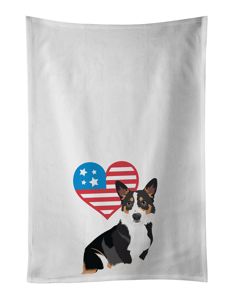 Glamorous Pups : Pembroke Welsh Corgi Tricolor Black-Headed #1 Patriotic Kitchen Towel Set of 2