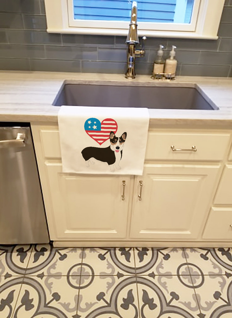 Glamorous Pups : Pembroke Welsh Corgi Tricolor Black-Headed #2 Patriotic Kitchen Towel Set of 2