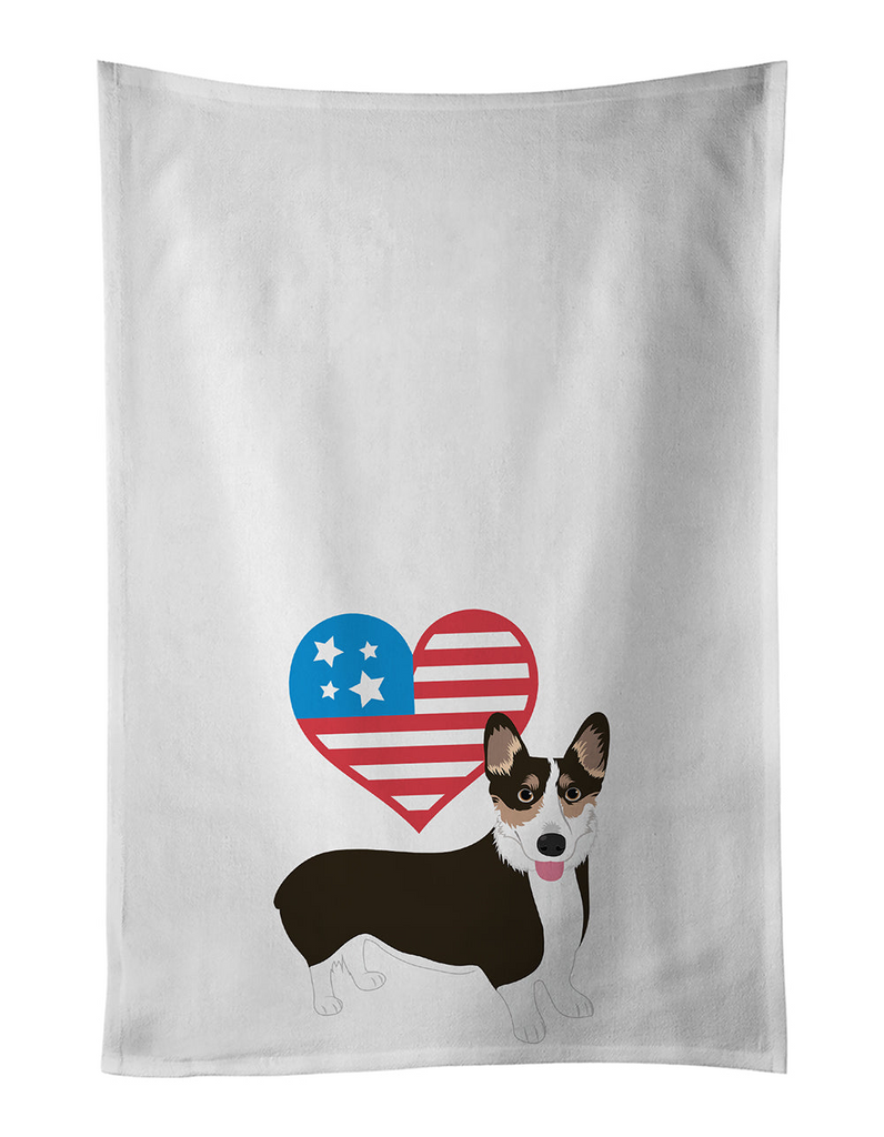 Glamorous Pups : Pembroke Welsh Corgi Tricolor Black-Headed #2 Patriotic Kitchen Towel Set of 2