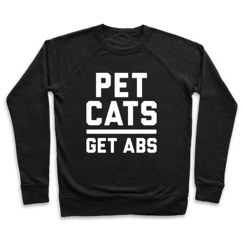 Glamorous Pups : PET CATS GET ABS (WHITE) CREWNECK SWEATSHIRT