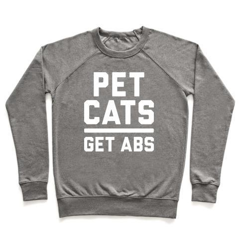 Glamorous Pups : PET CATS GET ABS (WHITE) CREWNECK SWEATSHIRT