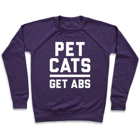 Glamorous Pups : PET CATS GET ABS (WHITE) CREWNECK SWEATSHIRT
