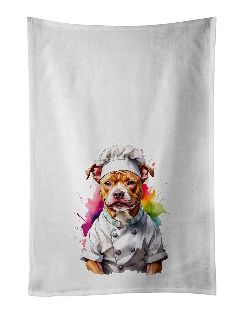 Glamorous Pups : Pit Bull Terrier Chef Kitchen Towel Set of 2