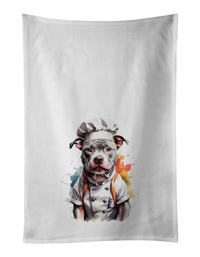 Glamorous Pups : Pit Bull Terrier Chef Kitchen Towel Set of 2