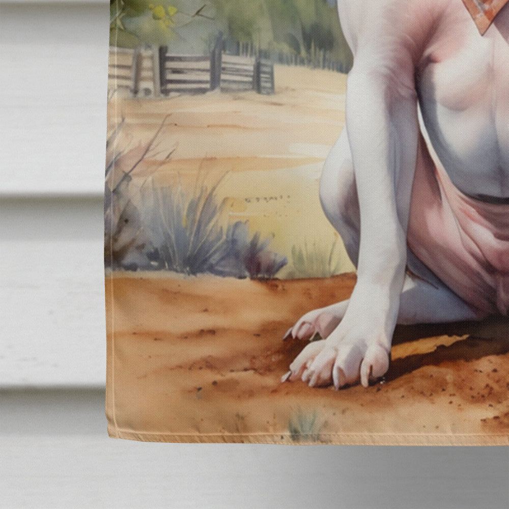 Glamorous Pups : Pit Bull Terrier Cowboy Welcome House Flag