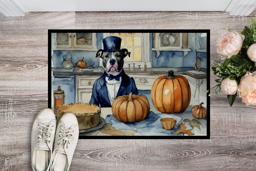 Glamorous Pups : Pit Bull Terrier Fall Kitchen Pumpkins Doormat