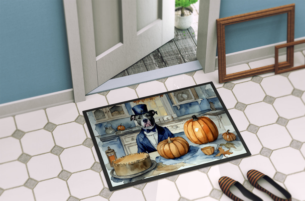 Glamorous Pups : Pit Bull Terrier Fall Kitchen Pumpkins Doormat