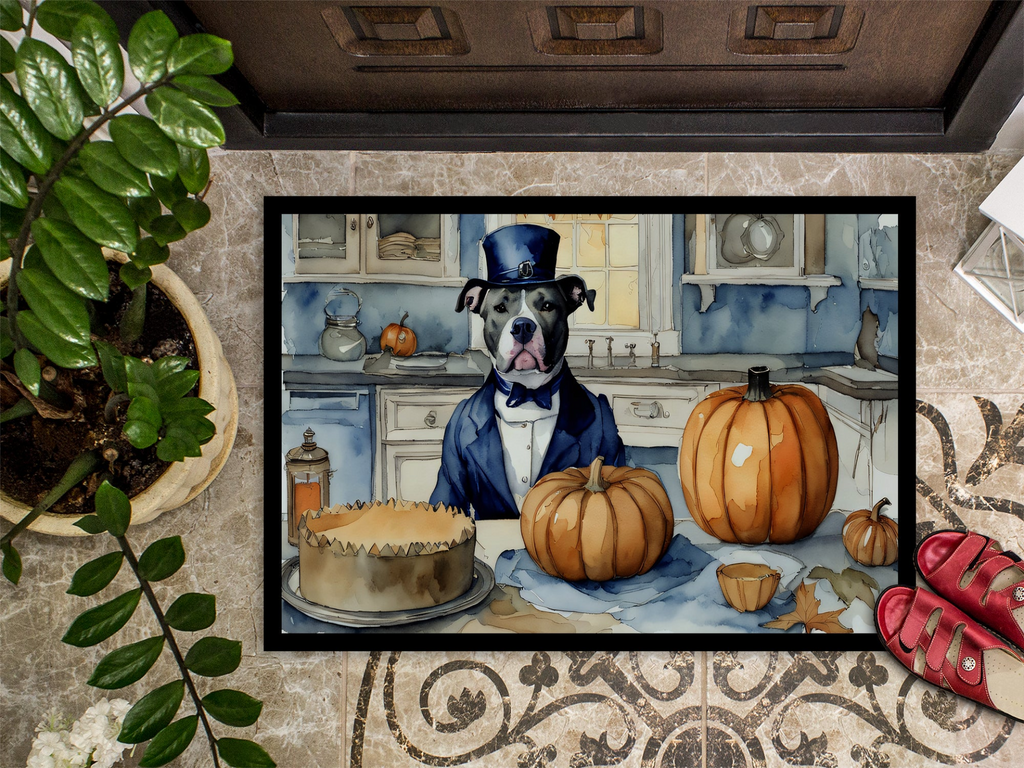 Glamorous Pups : Pit Bull Terrier Fall Kitchen Pumpkins Doormat