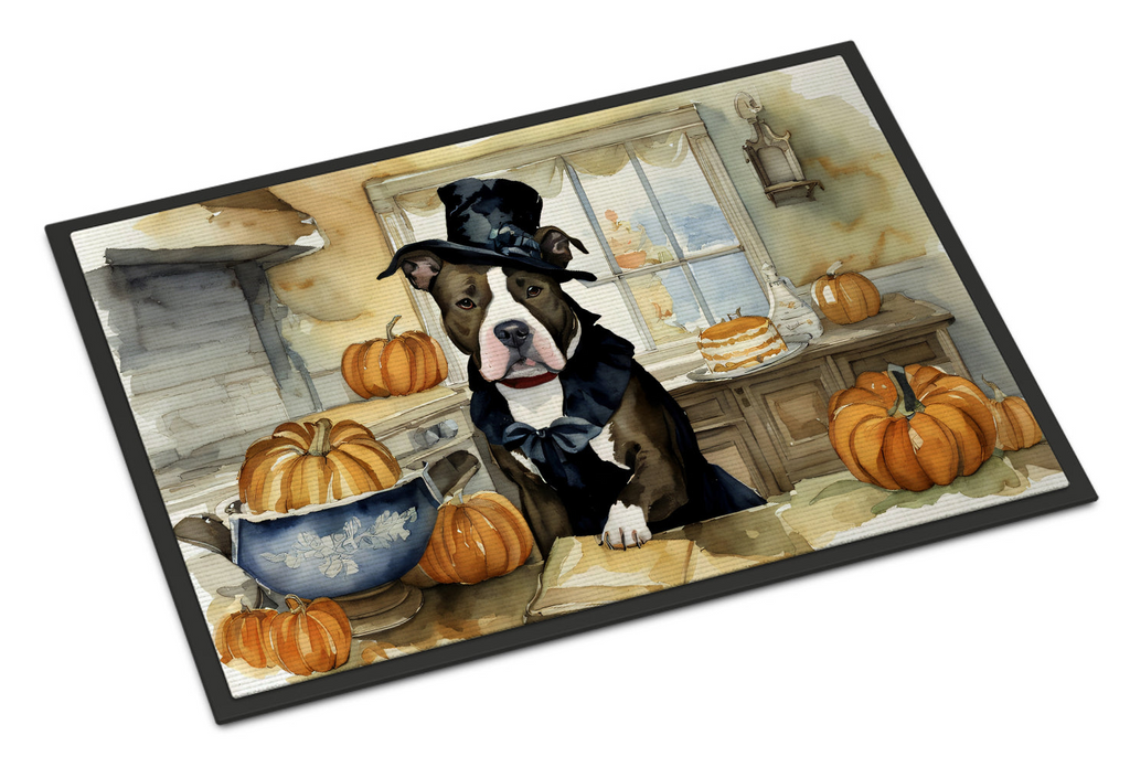 Glamorous Pups : Pit Bull Terrier Fall Kitchen Pumpkins Doormat