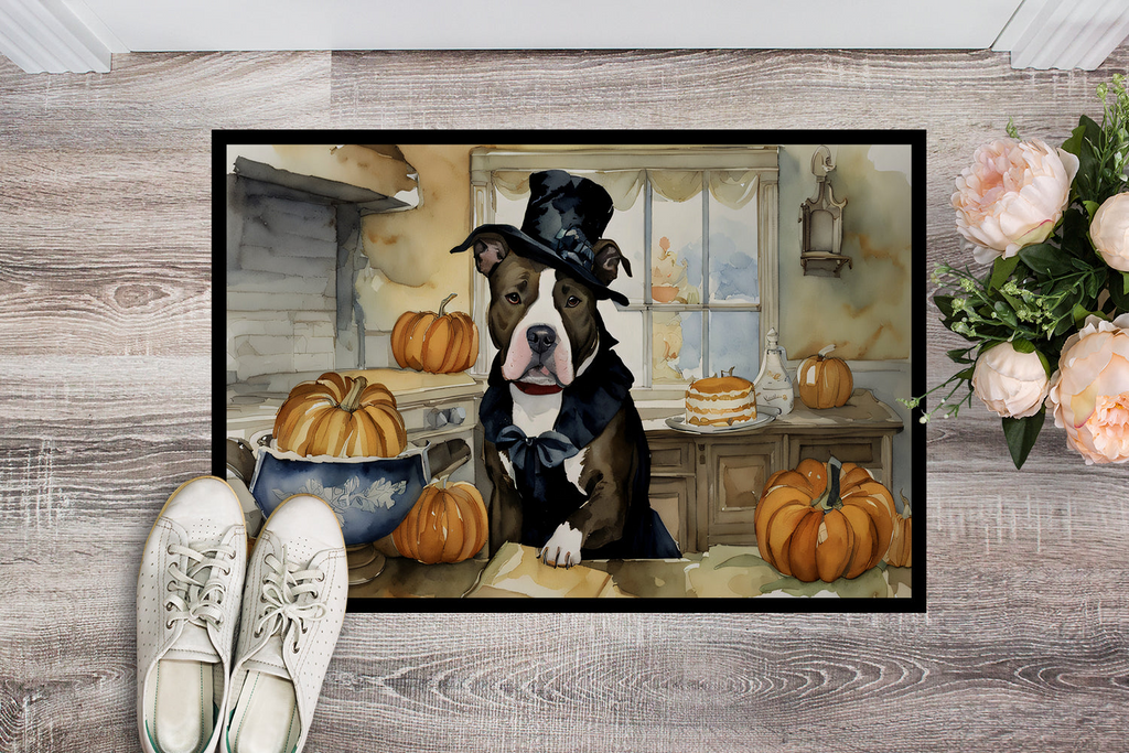 Glamorous Pups : Pit Bull Terrier Fall Kitchen Pumpkins Doormat