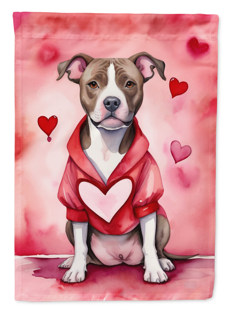 Glamorous Pups : Pit Bull Terrier My Valentine Garden Flag