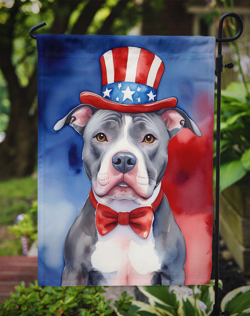 Glamorous Pups : Pit Bull Terrier Patriotic American Garden Flag